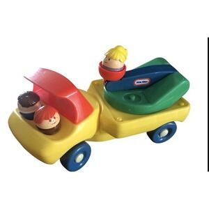 Vintage Little‎ Tikes with 3 TODDLE TOTS People Cherry Picker Tow Truck 1985